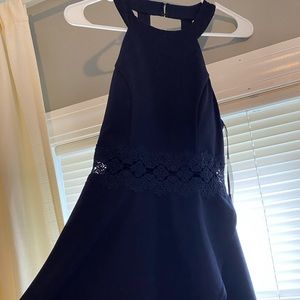 Navy blue dress.